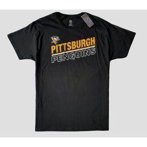NHL Officially Licensed Mens Pittsburgh Penguins L LG Black Gold T-Shirt NWT